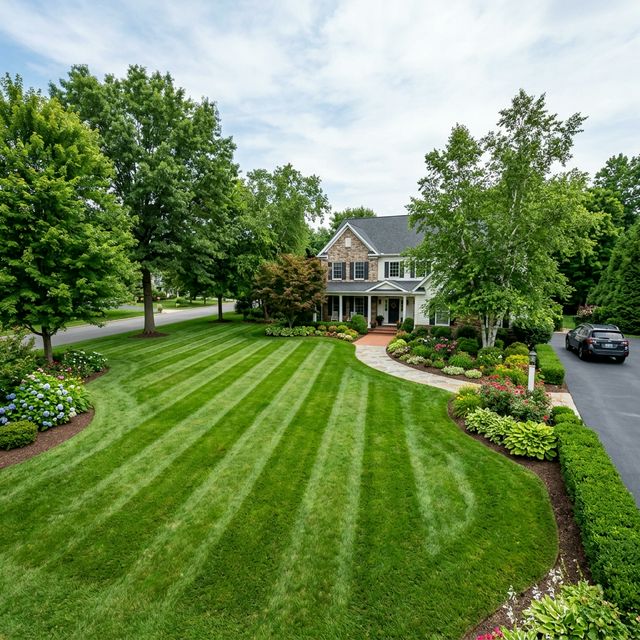 Beautifully manicured lawn